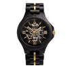 MOMENTO – Automatic ebony wood watch for men, front view
