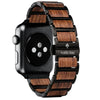 BRACELET POUR APPLE WATCH - Noir et Bois de santal rouge - Rustic - tac