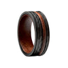 Black tungsten ring and walnut wood-Rustic Tac-view 45