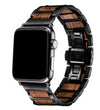 BRACELET POUR APPLE WATCH - Noir et Bois de santal rouge - Rustic - tac