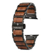 BRACELET POUR APPLE WATCH - Noir et Bois de santal rouge - Rustic - tac