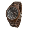 WOLF-H - Men's walnut wood watch, angled view