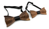 Rustic-Tac bow tie in walnut wood - child size - back view