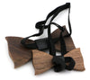 Rustic-Tac bow tie in walnut wood - child size - back view